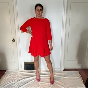 Kate Spade red drop waist dress EUC